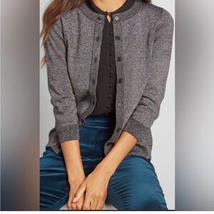 ModCloth 3/4 sleeve sparkle metallic multicolored cardigan. Size XL